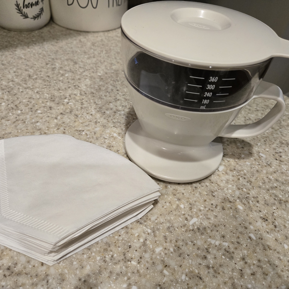 OXO White Coffee Dripper with Filters